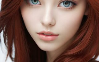 AI girl with red hair wallpaper