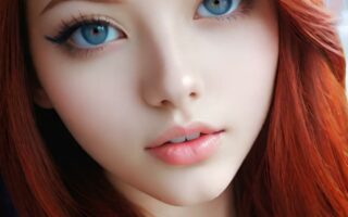 AI girl with red hair wallpaper