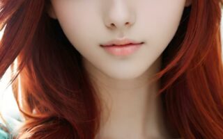 AI girl with red hair wallpaper