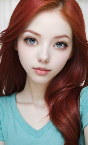 AI girl with red hair wallpaper