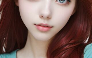 AI girl with red hair wallpaper