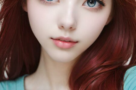 AI girl with red hair wallpaper