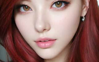 AI girl with red hair wallpaper