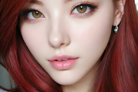 AI girl with red hair wallpaper