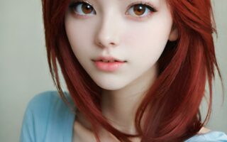 AI girl with red hair wallpaper
