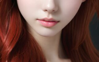 AI girl with red hair wallpaper
