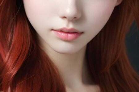 AI girl with red hair wallpaper