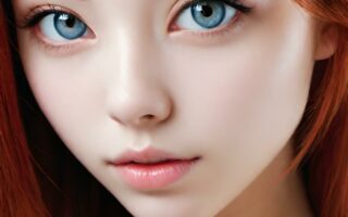 AI girl with red hair wallpaper