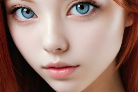 AI girl with red hair wallpaper