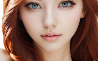 AI girl with red hair wallpaper