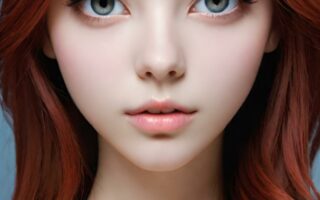 AI girl with red hair wallpaper