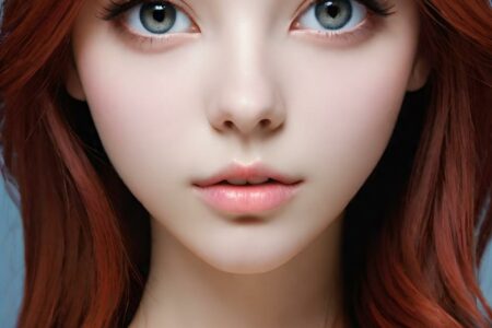 AI girl with red hair wallpaper