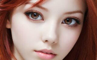 AI girl with red hair wallpaper