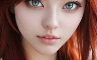 AI girl with red hair wallpaper