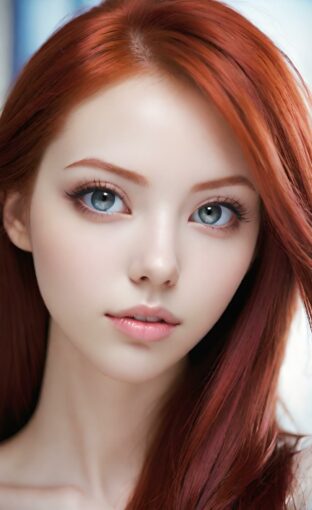 AI girl with red hair wallpaper