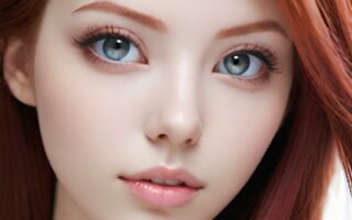 AI girl with red hair wallpaper