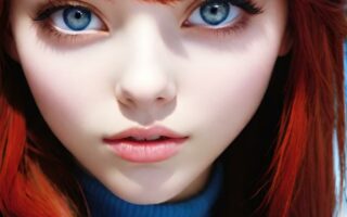 AI girl with red hair wallpaper