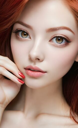 AI girl with red hair wallpaper