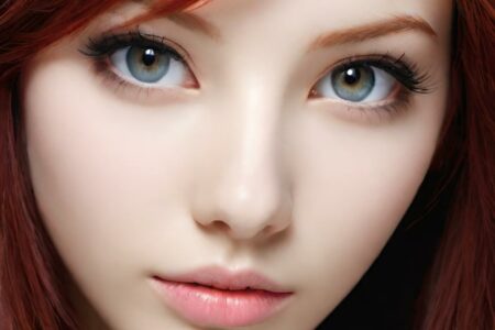 AI girl with red hair wallpaper