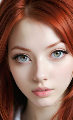 AI girl with red hair wallpaper