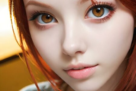 AI girl with red hair wallpaper