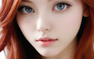 AI girl with red hair wallpaper