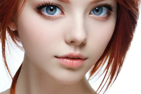 AI girl with red hair wallpaper