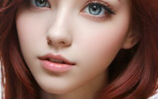 AI girl with red hair wallpaper