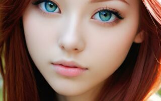 AI girl with red hair wallpaper