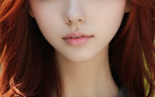 AI girl with red hair wallpaper