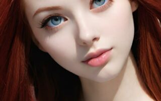 AI girl with red hair wallpaper