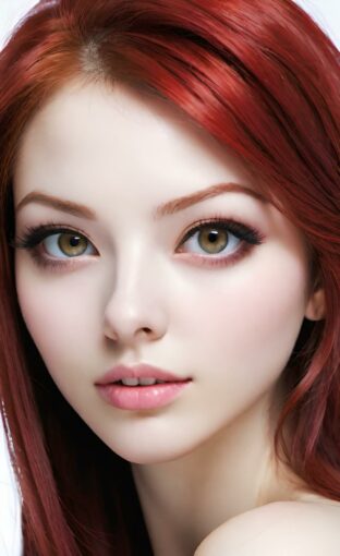 AI girl with red hair wallpaper