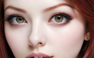 AI girl with red hair wallpaper