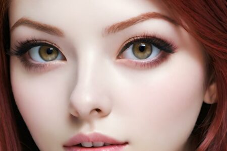 AI girl with red hair wallpaper
