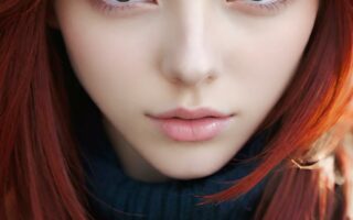 AI girl with red hair wallpaper