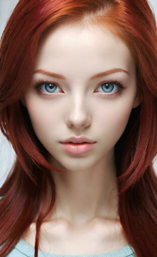 AI girl with red hair wallpaper