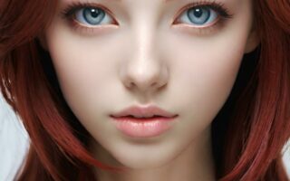 AI girl with red hair wallpaper