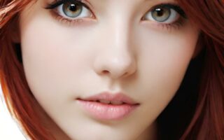AI girl with red hair wallpaper