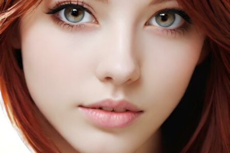 AI girl with red hair wallpaper