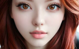 AI girl with red hair wallpaper