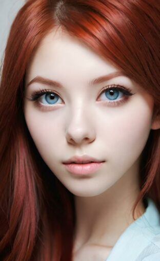 AI girl with red hair wallpaper