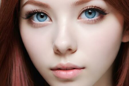 AI girl with red hair wallpaper