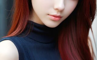 AI girl with red hair wallpaper