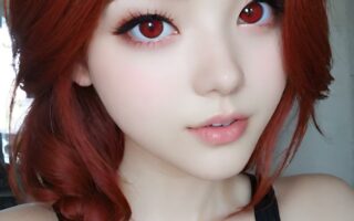 AI girl with red hair wallpaper