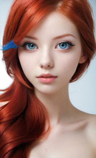 AI girl with red hair wallpaper