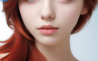 AI girl with red hair wallpaper
