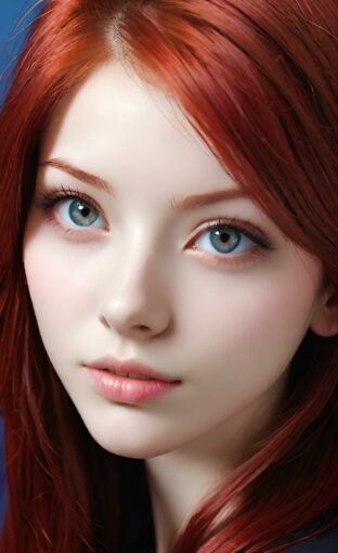 AI girl with red hair wallpaper