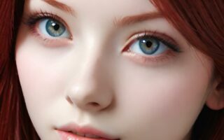 AI girl with red hair wallpaper