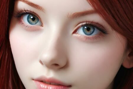 AI girl with red hair wallpaper