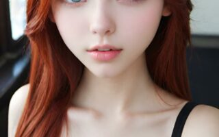 AI girl with red hair wallpaper